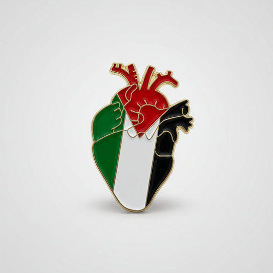 Heart-Shaped Palestine Flag Pin Badge