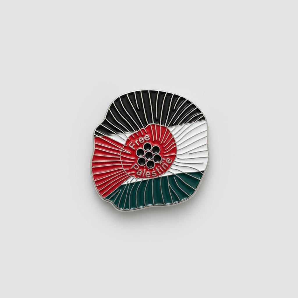Palestine Poppy Flower Pin Badge