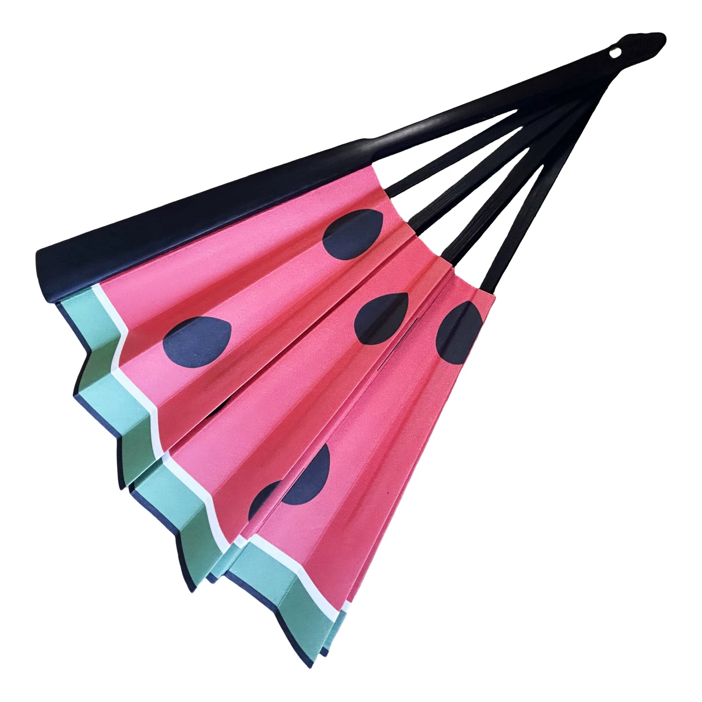 Palestinian Watermelon Folding Hand Fan – 33cm Bamboo Handle
