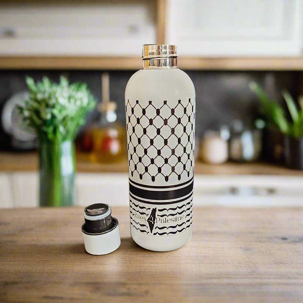 White Keffiyeh Flask Bottle