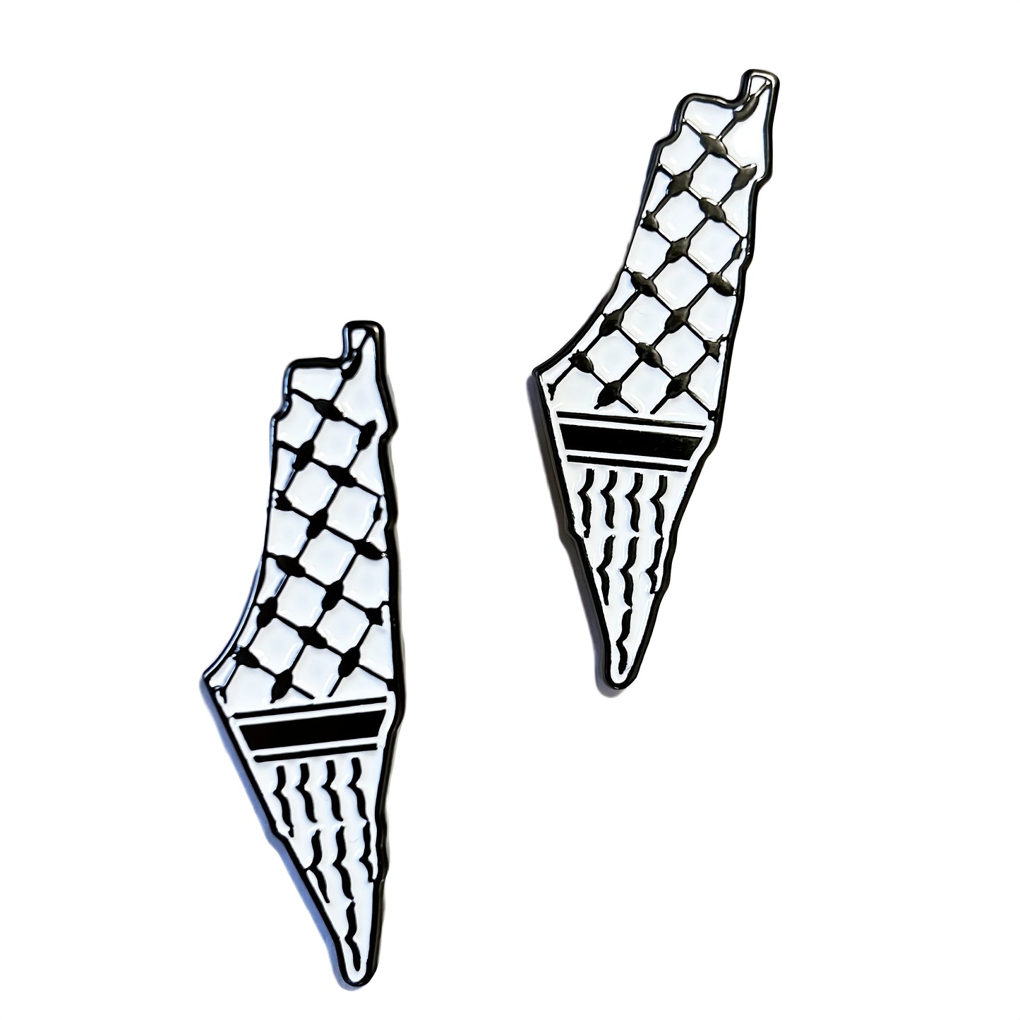 Palestine Map Keffiyeh Badge Pin