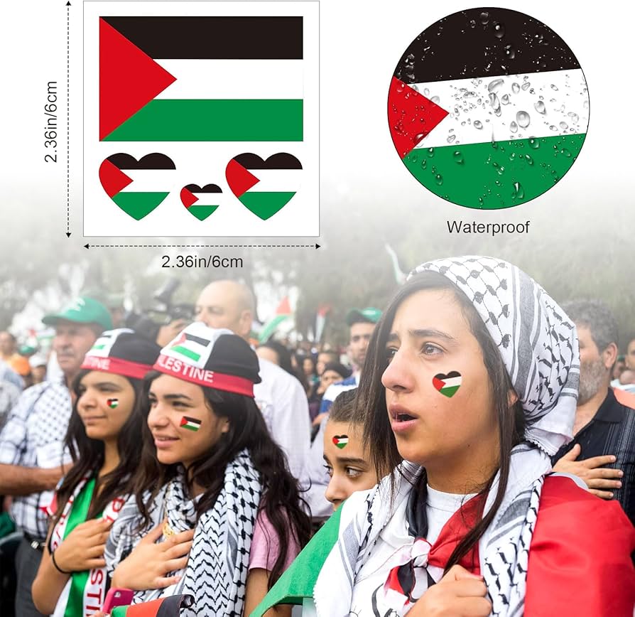 Palestine Flag Temporary Tattoo Stickers (10 Sheets) - Kites 4 Palestine