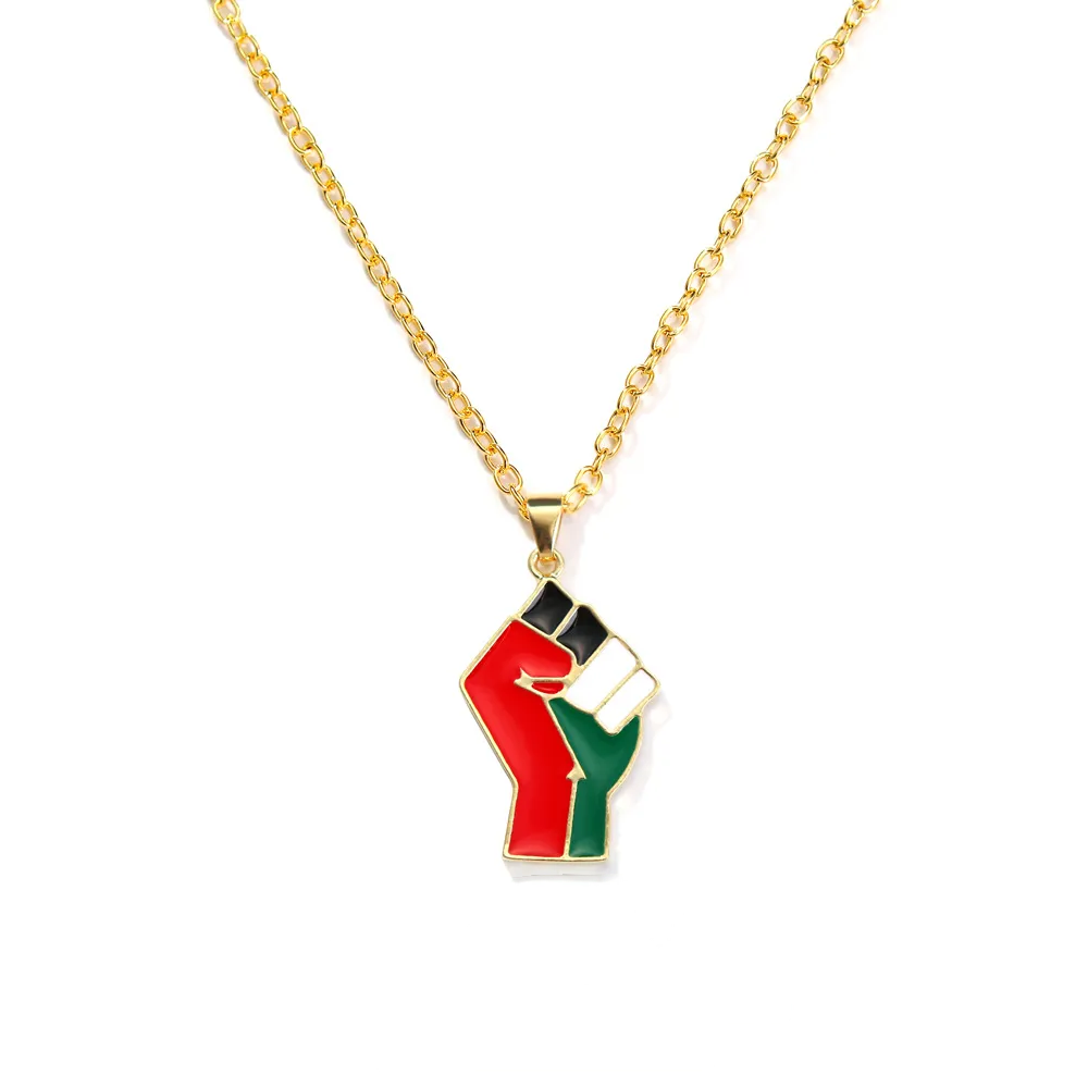 Palestine Flag Fist Necklace