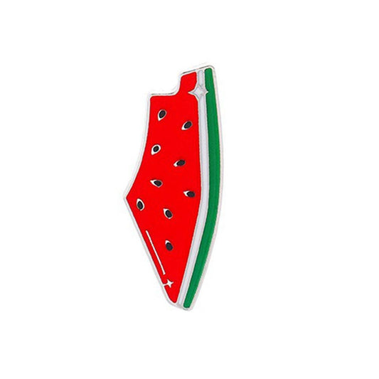 Palestine Map Watermelon Badge Pin