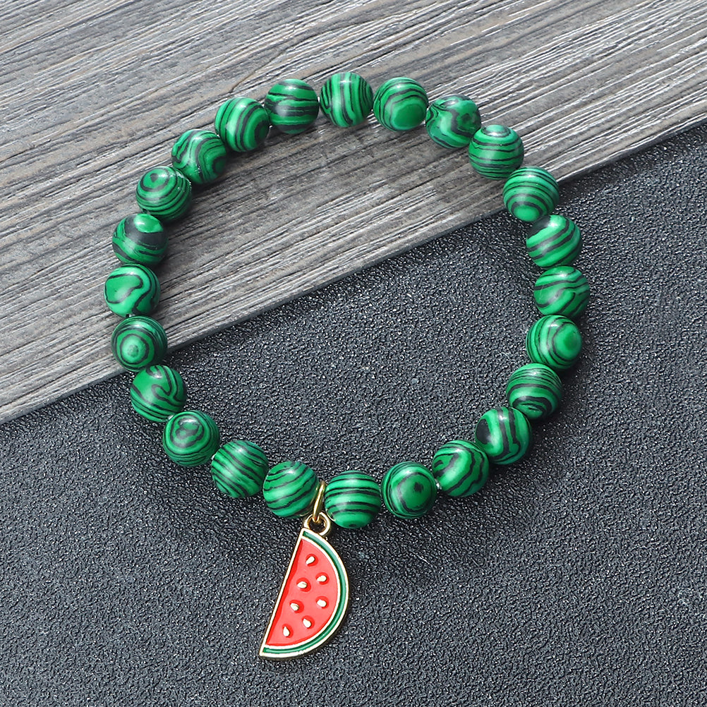 Watermelon Mala Beaded Bracelet