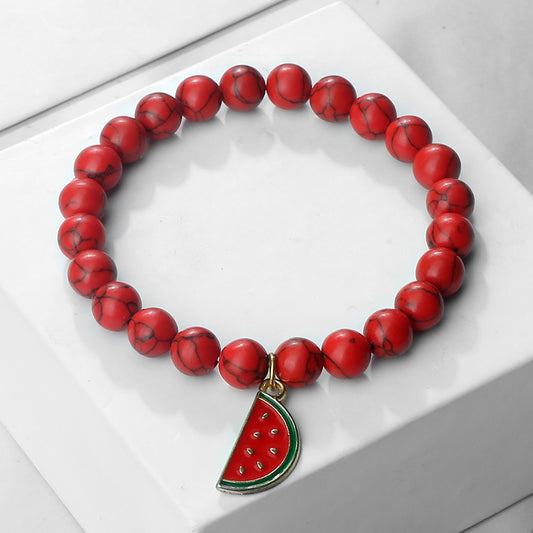Watermelon Mala Beaded Bracelet