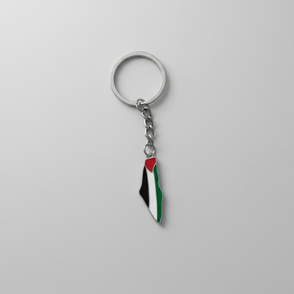 Palestine Flag Map Keyring