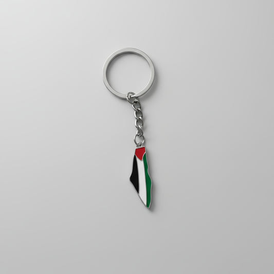 Palestine Flag Map Keyring