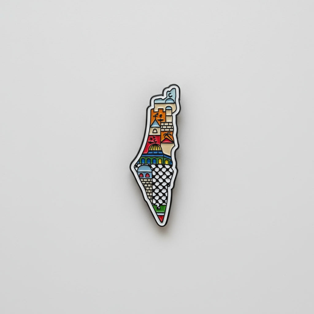 Palestine Map Heritage Pin Badge