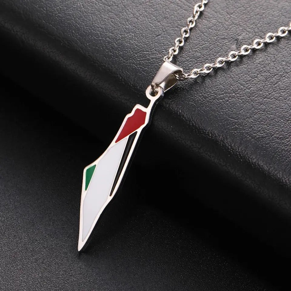 Palestine Map Flag Pendant Necklace - Kites 4 Palestine