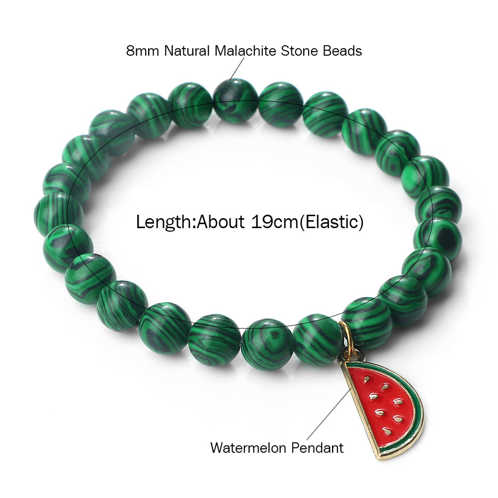 Watermelon Mala Beaded Bracelet