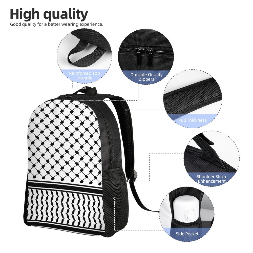 Keffiyeh Backpack with Black Straps