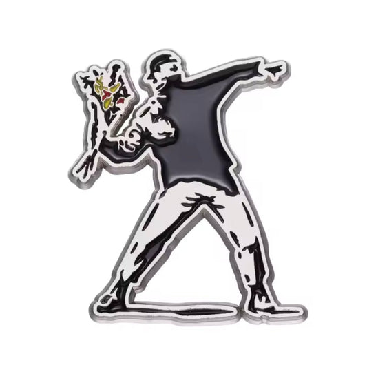 Banksy “Flower Thrower” Pin Badge