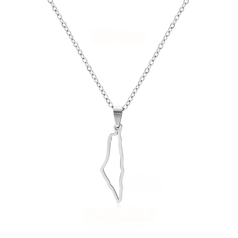 Palestine Map Outline Necklace