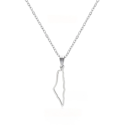 Palestine Map Outline Necklace