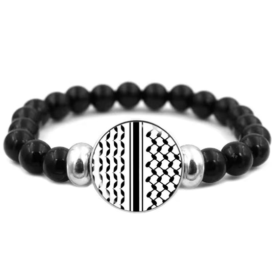Keffiyeh and Lines Beaded Bracelet
