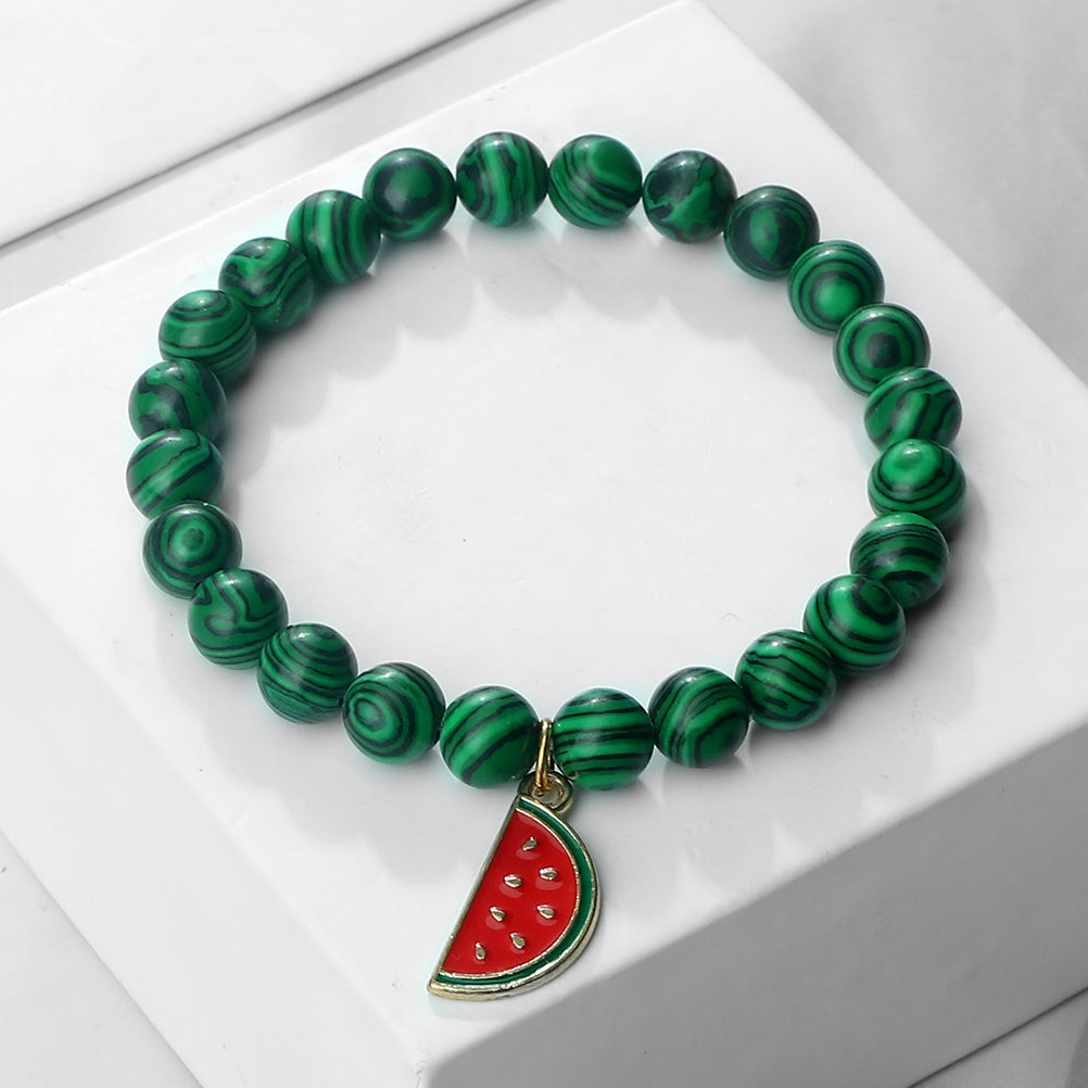 Watermelon Mala Beaded Bracelet
