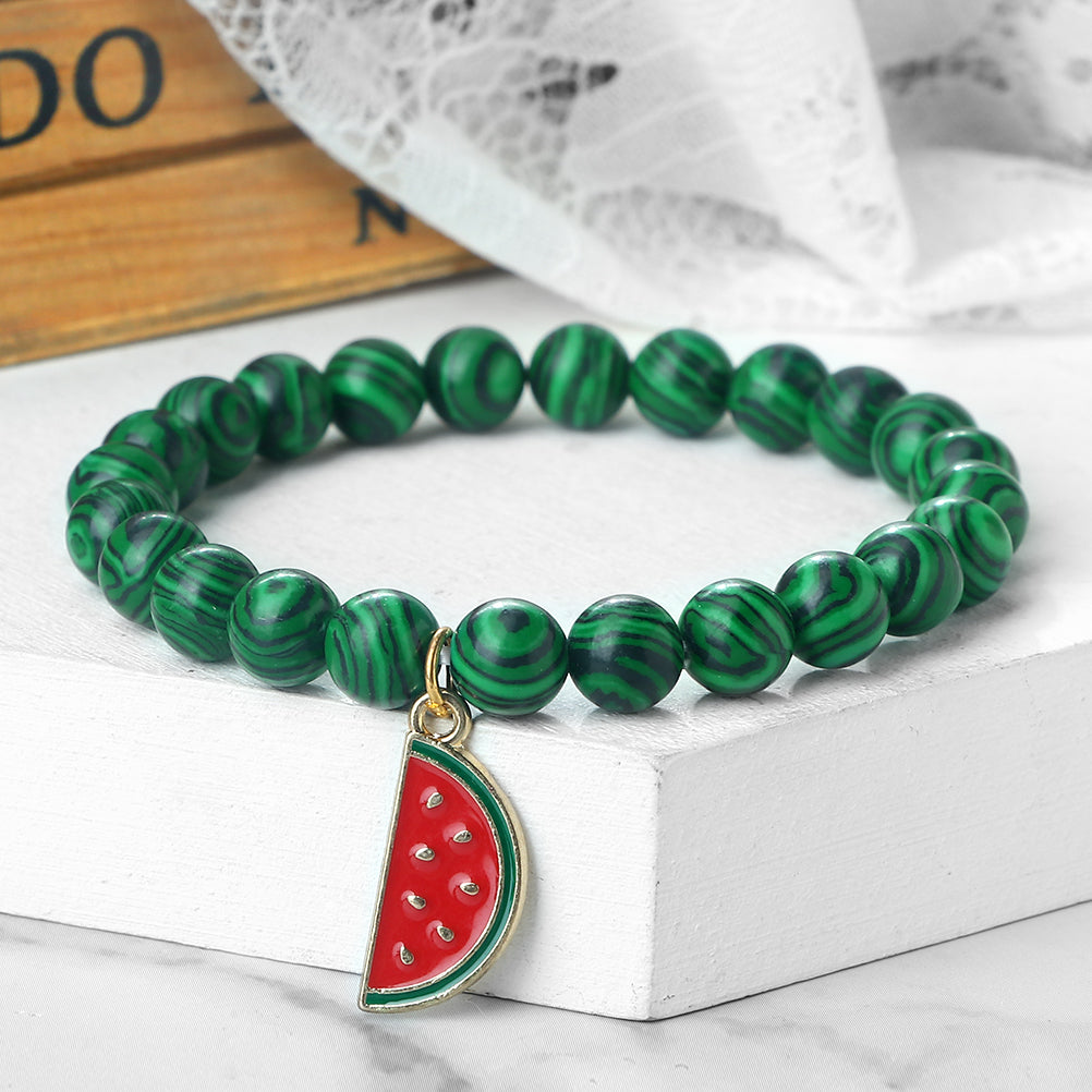 Watermelon Mala Beaded Bracelet