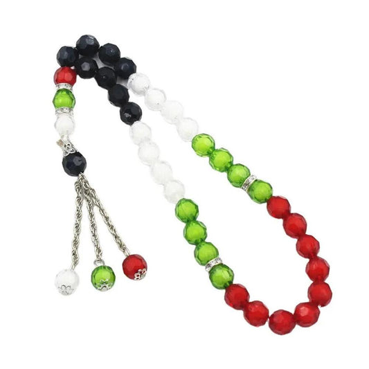 Palestinian Flag Tasbeeh – 33-Bead Prayer Beads