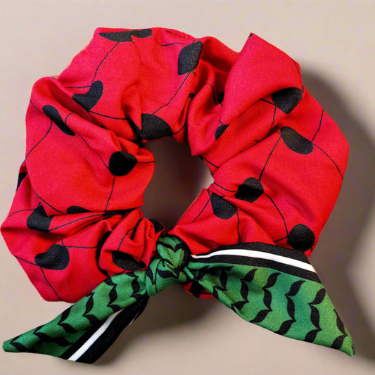 Watermelon Keffiyeh Hair Scrunchie